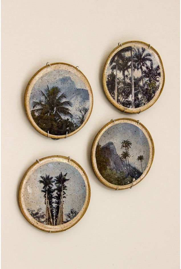 Pratinho Decorativo de Ceramica Paisagens Tropicais Nefelibata -12-